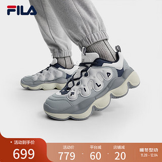 FILA 斐乐男鞋豌豆鞋运动鞋2024冬休闲鞋老爹鞋 南极灰/石灰岩-AL 42