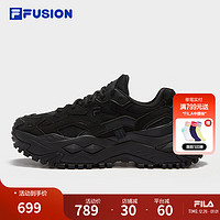 FILA FUSION斐乐潮牌男鞋BIANCO厚底潮鞋2025春硬糖鞋老爹鞋 车漆黑/黑-SB 40.5