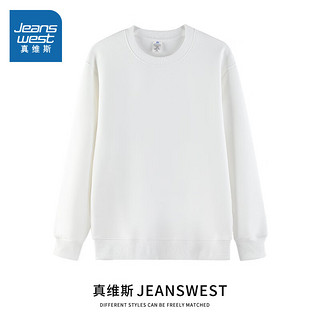 JEANSWEST 真维斯 卫衣男款秋冬新季2024新款简约纯色上衣套头圆领