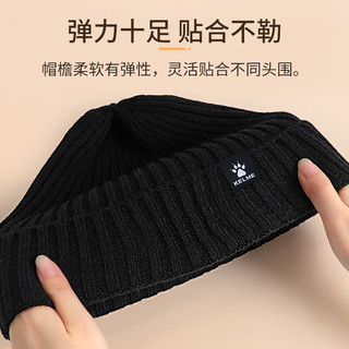 卡尔美（KELME）帽子针织帽男女冬季保暖毛线帽运动跑步滑雪帽骑行防风防寒棉冷帽