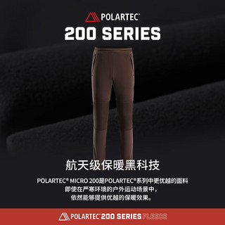 伯希和（Pelliot）【P系列】Polartec200抓绒裤男女24秋冬款轻暖耐磨户外登山打底裤 【男款】漫暮黑 | 轻量保暖 L