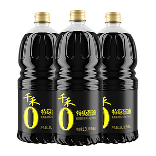 88VIP：千禾 0添加特级酱油1.8L*3生抽家用炒菜凉拌调料大瓶装调味组合