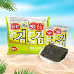 海牌菁品 韩国海牌菁品海苔芥末味海产品2g*6包零食小吃休闲食品