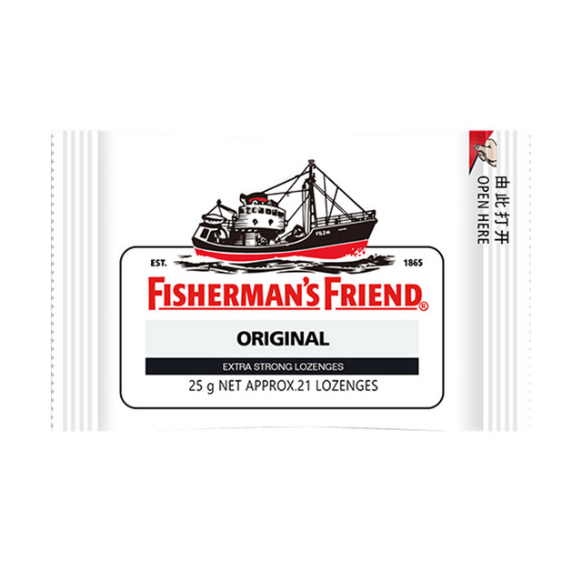 88VIP：FISHERMAN'S FRIEND 英国进口渔夫之宝润喉糖原味25g约21粒薄荷清凉糖果零食口气网红