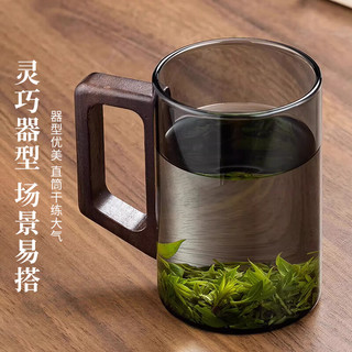 茶沿茶杯玻璃茶水杯子透明喝绿茶杯家用高硼硅办公室男士马克杯