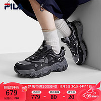 FILA 斐乐 女鞋猫爪鞋5代老爹鞋运动鞋2024秋季鞋子休闲鞋 黑/城堡灰-BV 37.5