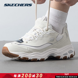 斯凯奇（Skechers）男鞋 24冬季运动鞋厚底增高透气熊猫鞋老爹鞋耐磨缓震休闲鞋 乳白熊猫鞋/速发 41.5 透气黑白熊猫鞋/速发