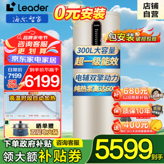 移动端、京东百亿补贴：Haier 海尔 出品Leader空气能热水器家用200/300升大水量一级能效空气源热泵热水器