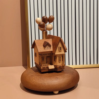 木易 飞屋环游记八音盒实木摆件欧式城堡行星轨迹发条音乐盒花之圆舞曲 飞屋环游记八音盒《花之圆舞曲》