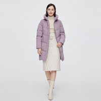波司登奥莱女士中长款抽绳连帽设计双重门襟时尚百搭羽绒服外套