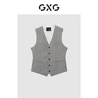 GXG 男装 基础百搭灰格马甲男士 22年冬季新品