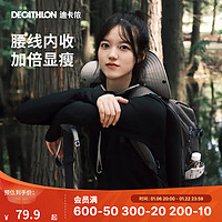 DECATHLON 迪卡侬 健身服女秋加绒跑步运动t恤瑜伽立领长袖速干衣上衣RUNW 经典黑加绒款 新旧款随机发货 M-L/42