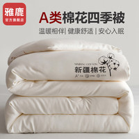 雅鹿新疆棉花被子冬季棉被芯加厚10斤全棉学生宿舍单人被褥铺底春秋被 新疆棉花被-白/YMZ004 150*200cm棉花被-重约8斤