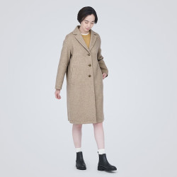 MUJI 女式羊毛混切斯特大衣 BDA18C3A