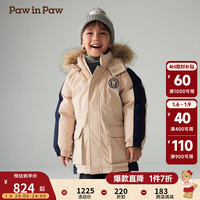 PawinPaw卡通小熊童装2024年秋冬男女童长款工装羽绒服保暖 Beige米色/35 140cm