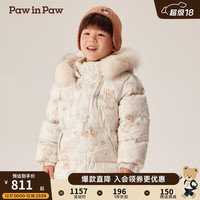 PawinPaw卡通小熊童装2024年秋冬男女童羽绒服舒适防风保暖 Beige米色/35 120cm