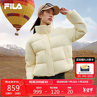 FILA 斐乐 女士羽绒服2024冬季休闲简约保暖舒适立领外套 浅黛黄-YE 170/88A/L