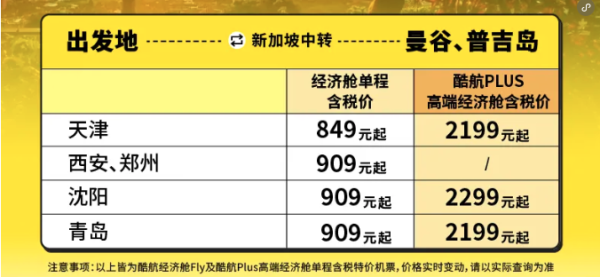 开年大促!含税359元起,一票玩两国!新加坡酷航特价 限时8天