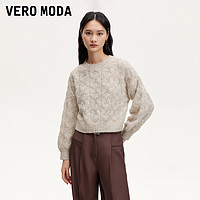 VERO MODA 针织衫毛衣女2023早秋新款慵懒风落肩袖甜美女