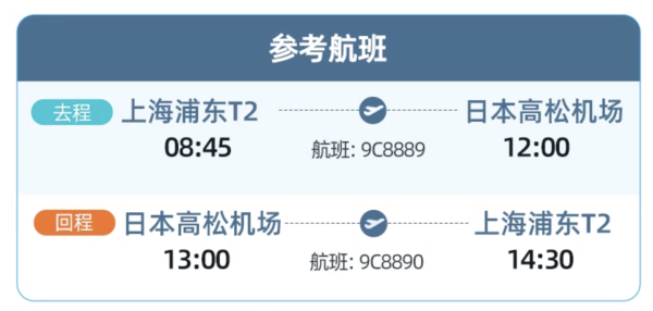 往返日本含税+行李，还难得包了每晚住宿！上海直飞日本高松4-5天自由行（含每晚酒店+机票+门票+船票）