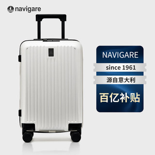 navigare意大利小帆船行李箱男拉杆箱竖纹20英寸登机箱旅行箱密码箱女 20英寸 【可登机】