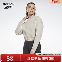 Reebok锐步女子COTTON户外休闲运动训练舒适百搭套头卫衣 H49091 L A/L