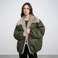 北欧环游 鸭绒皮草羽绒服女厚款保暖秋冬休闲皮草羽绒女士外套