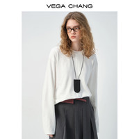 VEGA CHANG长袖T恤女2024年秋冬新款简约百搭绒感磨毛圆领上衣