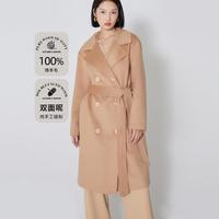 【100%羊毛】秋冬季通勤双面呢保暖舒适中长羊毛大衣外套