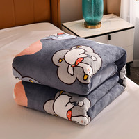 雅鹿加厚珊瑚绒毛毯子被子法兰绒床单宿舍保暖冬季铺床垫子盖毯 小鸭子【柔软舒适 手感细腻】 单人绒毯-150x200cm