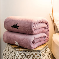 雅鹿加厚珊瑚绒毛毯子被子法兰绒床单宿舍保暖冬季铺床垫子盖毯 晚安-豆沙【柔软舒适 手感细腻】 双人绒毯-200x230cm