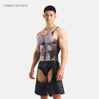 TOMATOPAPA打底背心外穿美式运动修身弹力无袖细肩训练男上衣