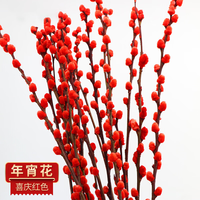 开时果 银柳鲜枝干花年宵花卉 红色真花福桶银柳水培植物室内装饰鲜花 店长【80cm】银柳10枝