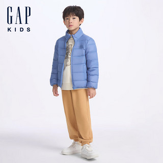 GAP【大小童同款】男女童2024秋季小熊logo立领羽绒服