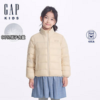 GAP【大小童同款】男女童2024秋季小熊logo立领羽绒服