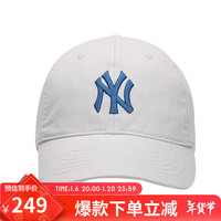 美职棒(MLB)男女帽子秋冬季软顶刺绣棒球帽休闲遮阳鸭舌帽 纽约洋基队/灰色/66 均码 F