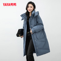 鸭鸭羽绒服女款2024年冬季中长款连帽时尚休闲保暖加厚外套Y