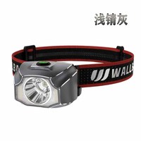 华尔贝华尔贝归来1号小头灯聚光泛光防水夜钓割胶头灯USB磁吸充电 归来1号  白光  浅锖灰