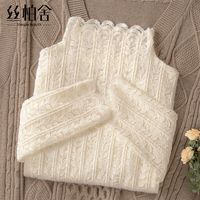 丝柏舍 SPECIAL蕾丝打底衫秋装新款女时尚甜美半高领长袖网纱减龄上衣 33B3648E