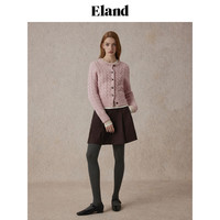 【96%绵羊毛】Eland衣恋毛针织衫女圆领立体绞花上衣2024冬季