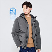 GIORDANO 佐丹奴 男士多口袋连帽羽绒外套 01072715