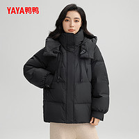 YAYA 鸭鸭羽绒服 2024冬季新品短款加厚连帽百搭宽松保暖鸭绒外套J