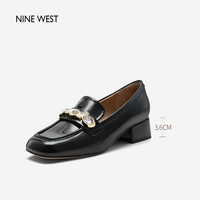 Nine West/玖熙平底鞋单鞋高跟鞋乐福鞋休闲鞋板鞋 NP307047FK黑色 37