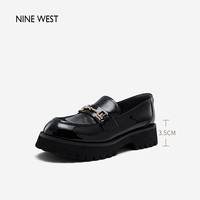 Nine West/玖熙平底鞋单鞋高跟鞋乐福鞋休闲鞋板鞋 NP350095FK黑色