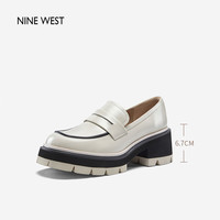 Nine West/玖熙平底鞋单鞋高跟鞋乐福鞋休闲鞋板鞋 NP350093CK米白 39