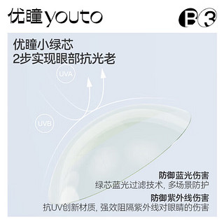 优瞳优瞳 隐形眼镜日抛30片装 防蓝光眼镜 光感系列 100度 