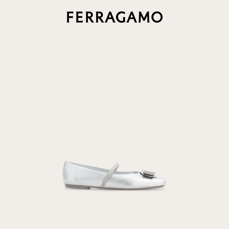 FERRAGAMO菲拉格慕女Vara铭牌芭蕾舞平底鞋768868