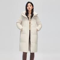 雪中飞 SNOWFLYING女士连帽廓形中长款羽绒服精修剪裁利落H版型百搭经典款简约大气