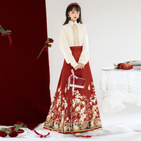 妃亦坊 原创汉服明制长衫马面裙立领衫刺绣日常秋冬款