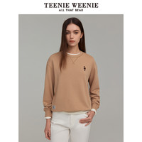 TeenieWeenie小熊女装2024秋慵懒风美式卫衣宽松圆领棉质上衣